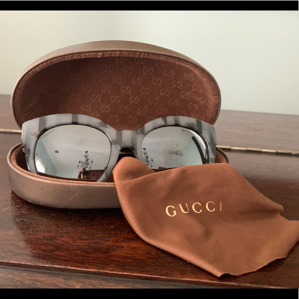 Gucci Gray Striped Sunglasses